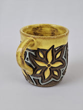 Load image into Gallery viewer, Yellow/Lt. Blue Carved Mug
