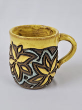 Load image into Gallery viewer, Yellow/Lt. Blue Carved Mug

