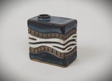 Load image into Gallery viewer, Sm. Sq. Blue/White Box Vase
