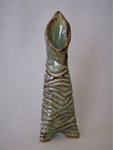 Load image into Gallery viewer, Sage/Brown Carved 'Tripod' Vase
