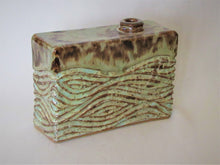 Load image into Gallery viewer, Sage/Brown Carved 'Box' Vase
