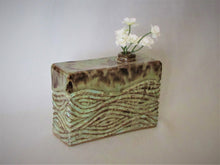 Load image into Gallery viewer, Sage/Brown Carved 'Box' Vase
