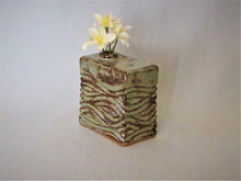 Load image into Gallery viewer, Sage/Brown Carved 'Box' Vase
