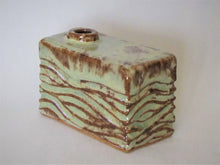 Load image into Gallery viewer, Sage/Brown Carved 'Box' Vase
