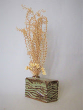 Load image into Gallery viewer, Sage/Brown Carved 'Box' Vase
