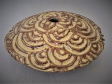 Load image into Gallery viewer, Red Gold Carved 'Disc' Vase
