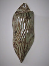 Load image into Gallery viewer, Sage/Brown Carved Wall Pocket
