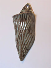 Load image into Gallery viewer, Sage/Brown Carved Wall Pocket
