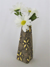 Load image into Gallery viewer, Yellow Flower 'Twisted Triangle' Vase
