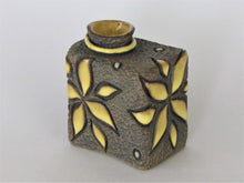 Load image into Gallery viewer, Yellow Flower Carved 'Box' Vase w/Dots
