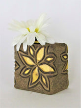 Load image into Gallery viewer, Yellow Flower Carved 'Box' Vase
