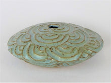 Load image into Gallery viewer, Ice Blue Carved 'Disc' Vase
