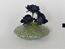 Load image into Gallery viewer, Ice Blue Carved 'Disc' Vase
