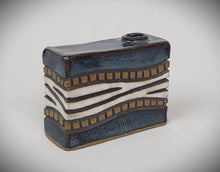 Load image into Gallery viewer, Med. Rectangle Blue/White Box Vase
