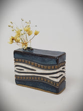 Load image into Gallery viewer, Med. Rectangle Blue/White Box Vase
