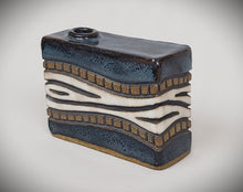 Load image into Gallery viewer, Med. Rectangle Blue/White Box Vase
