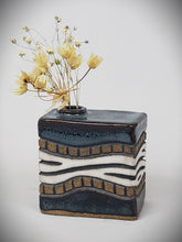 Load image into Gallery viewer, Sm. Sq. Blue/White Box Vase
